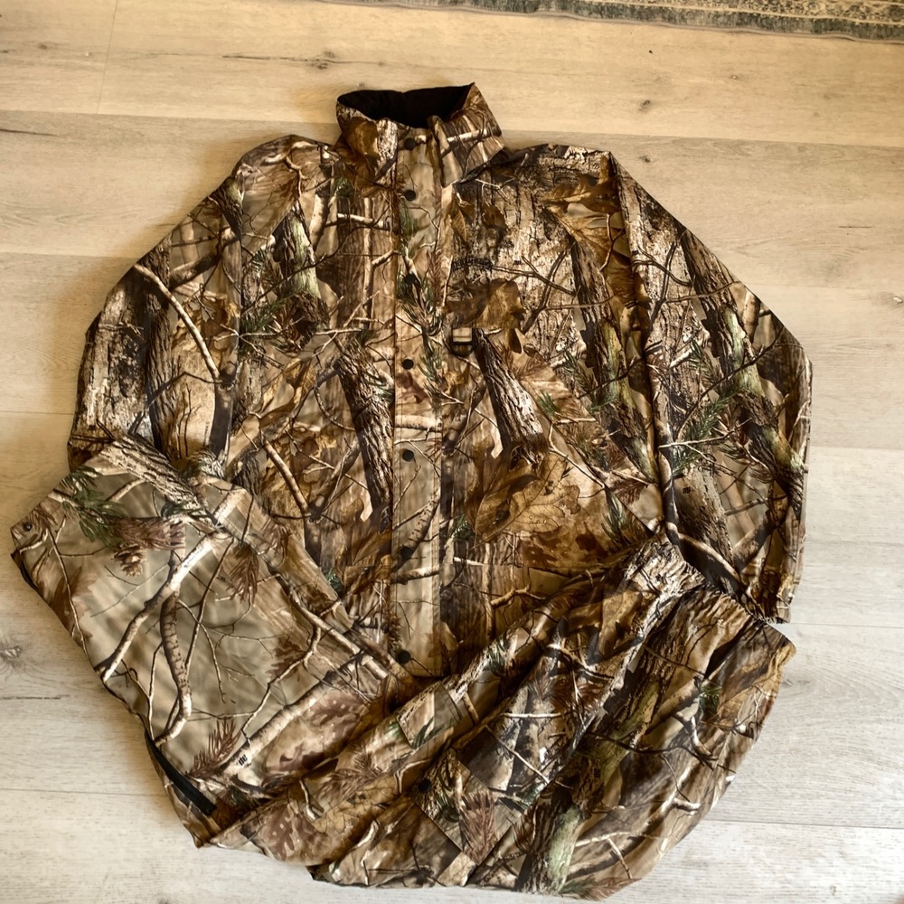 Field & Stream Realtree AP Camo Hunting Suit‎ Jacket Pants Mens Large Brown Tree